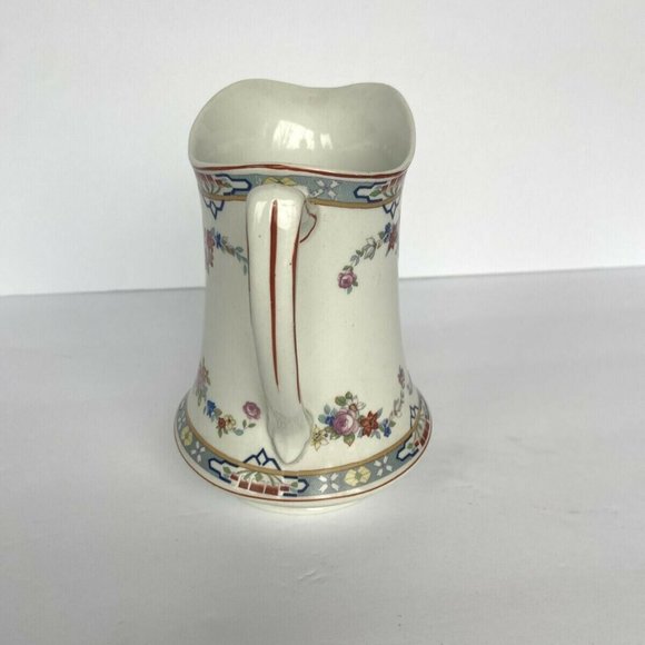 1920's W. H. Grindley England Dresden Pink Rose Print Art Deco Dairy Pitcher - Picture 6 of 10